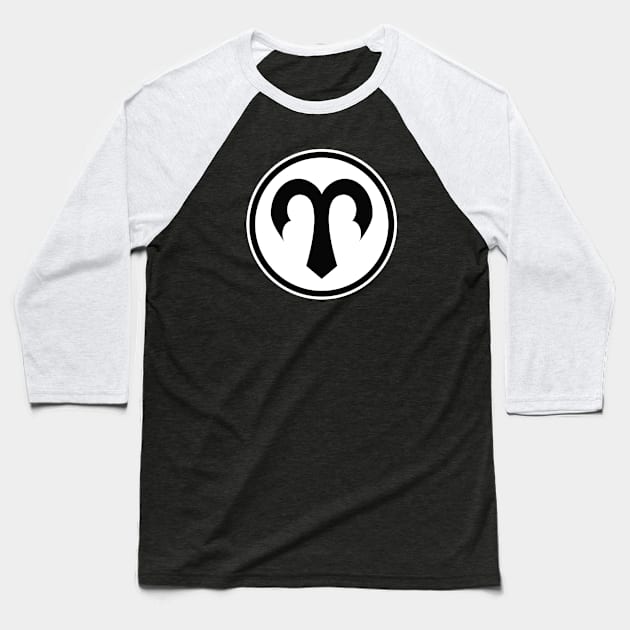 ZODIAC SERIES: ARIES (BLACK & WHITE) Baseball T-Shirt by inksquirt